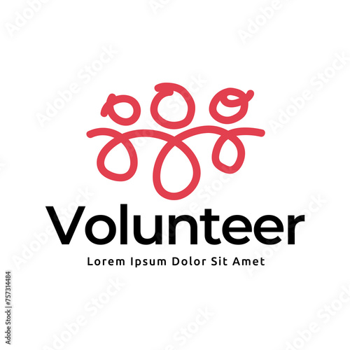 Volunteer logo premium vector illustration.