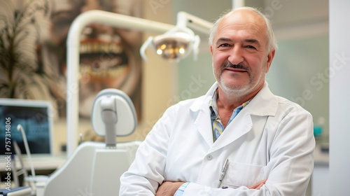 Portrait of dentist in his office