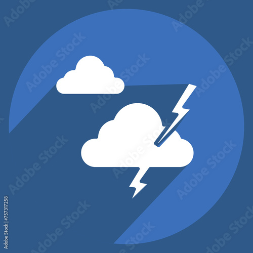 Icon Storm. related to Leisure and Travel symbol. long shadow style. simple design illustration.