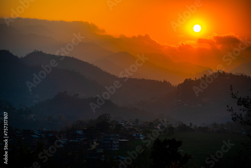 Sunset Embrace on the Namobuddha to Balthali Trek  Kathmandu Valley  Nepal