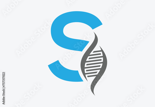 Fototapeta Naklejka Na Ścianę i Meble -  creative logo icon DNA latter S