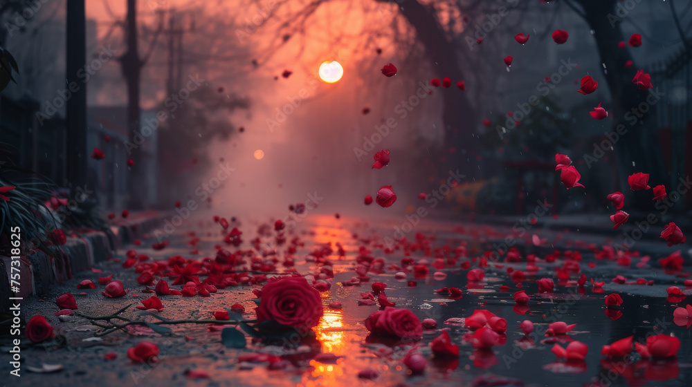 Dreamlike Early Morning in Kolkata, Streets Filled with Red Roses
Dreamlike Early Morning in Kolkata, Streets Filled with Red Roses