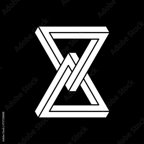 Abstract shape icon isolated on black background. Vector illustration.