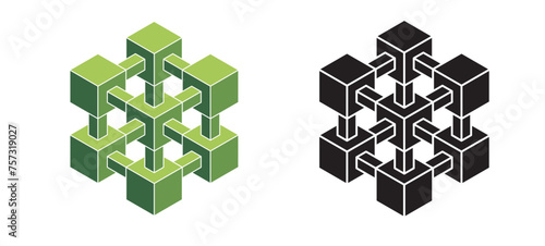 Abstract shape icon isolated on white background. Vector illustration.