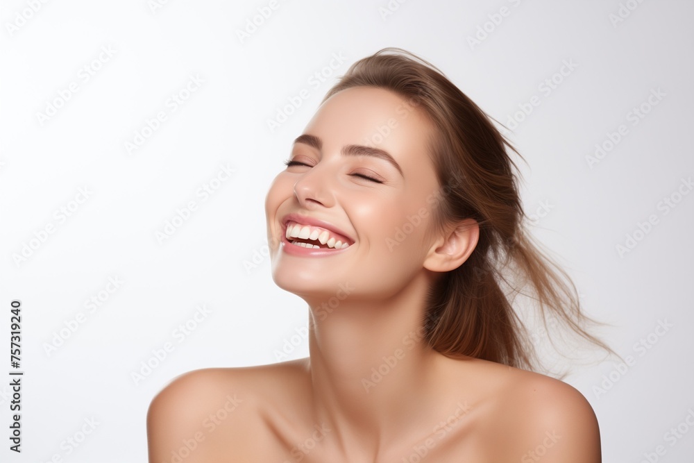 Woman using skincare cosmetics beauty products Woman using skincare cosmetics beauty products