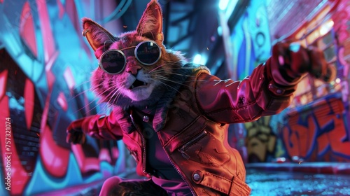 A hipster cat donning refle...