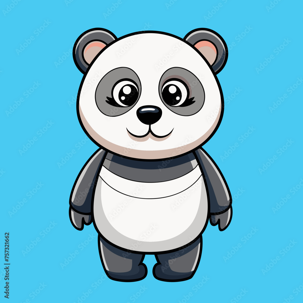 Obraz premium Panda, panda bears, mascot, pet, cartoon, pretty, cute, draw, Character, vector, illustration