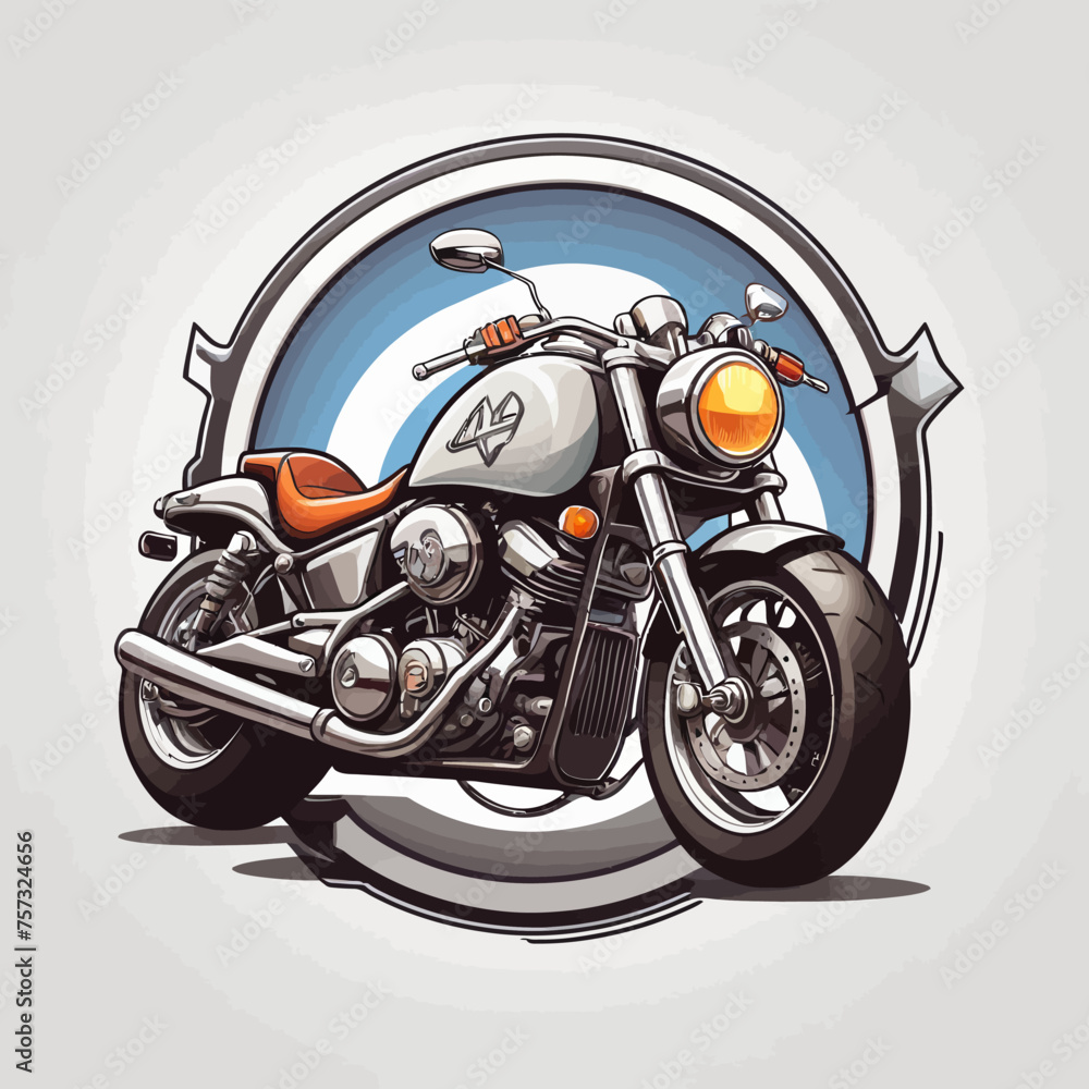 Fototapeta premium Motorcycle Cartoon Logo Design Very Cool