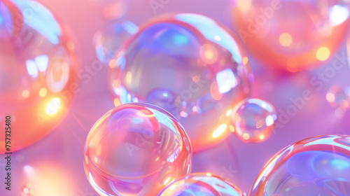 Illustration of colorful 3d bubbles, 3D bubbles, Bubble background, Colorful sphere display