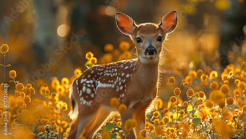 Deer in a field of flowers © Lauras Imperfections