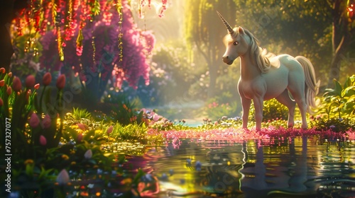 In a magical realm where all love is celebrated an LGBTQ unicorn frolics joyously its presence a powerful testament to acceptance