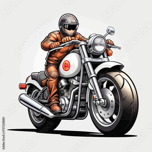 Motorcycle Cartoon Logo Design Very Cool
