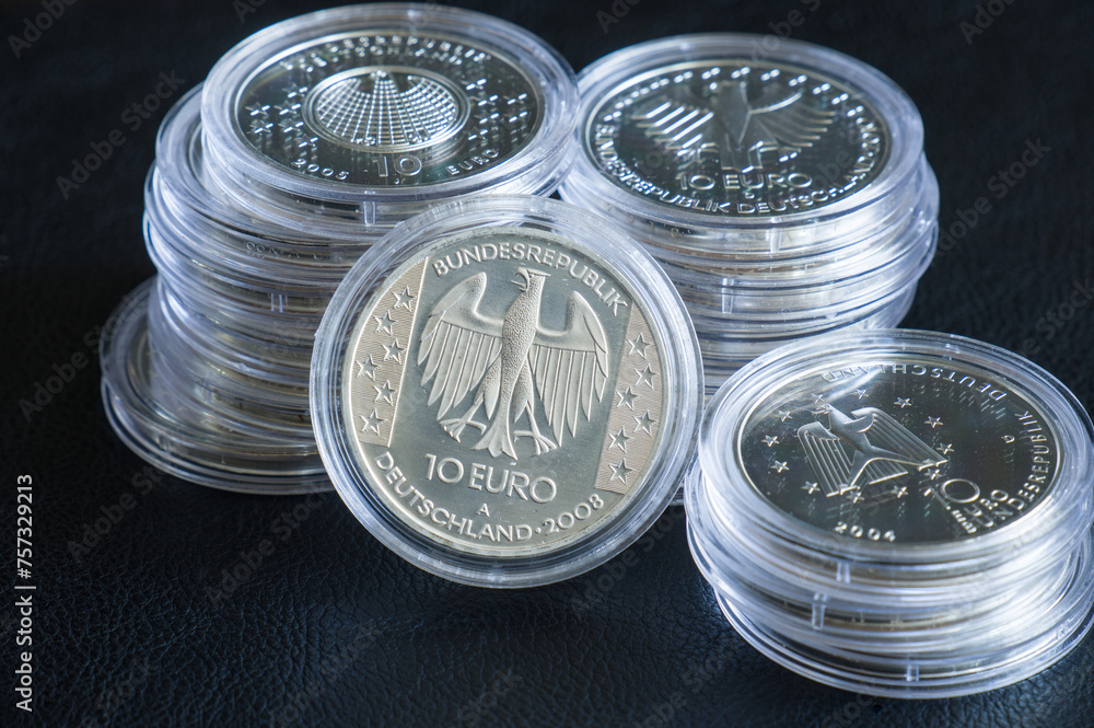 Deutsche EURO-Gedenkmünzen aus Sterling-Silber (925/1000) in Kapseln / Münzkapseln (Numismatik)