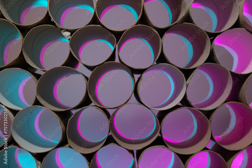 Simple toilet paper rolls with colored backlighting Simple toilet paper rolls with colored backlighting