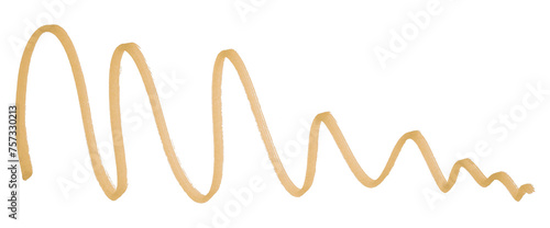Light brown brush strokes isolated on transparent background. photo