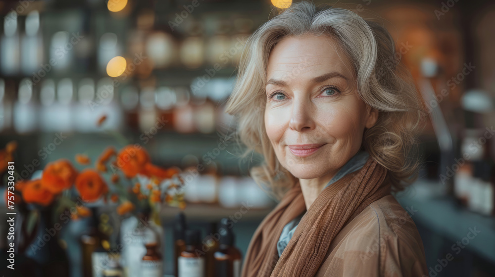 Natural feminine beauty. Women of age take care of their skin. Natural feminine beauty. Women of age take care of their skin.