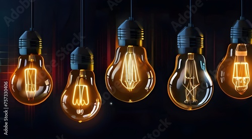 light bulbs on dark background, light bulbs on black background