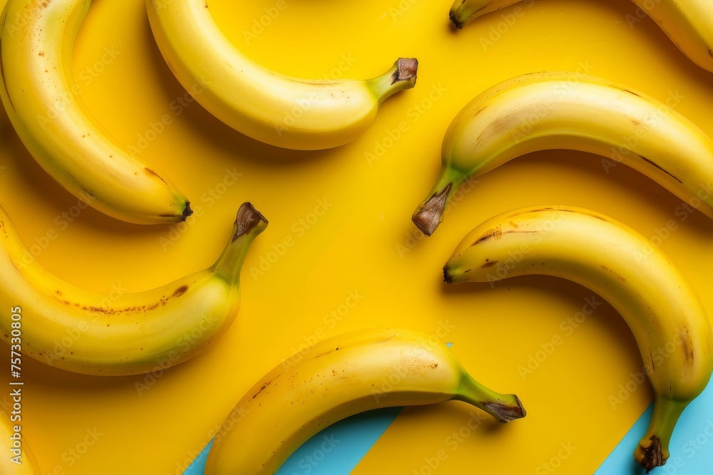 Many sweet bananas on color background Many sweet bananas on color background