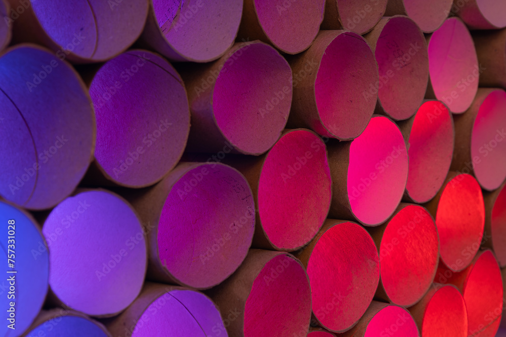 Simple toilet paper rolls with colored backlighting Simple toilet paper rolls with colored backlighting