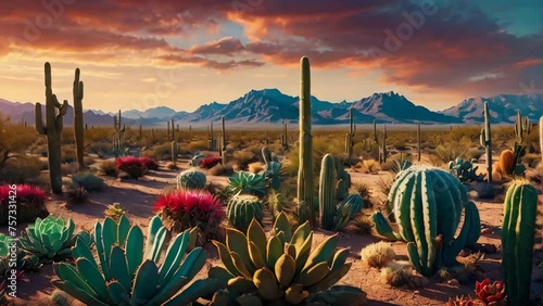 gorgeous cactus and succulents in nature photo