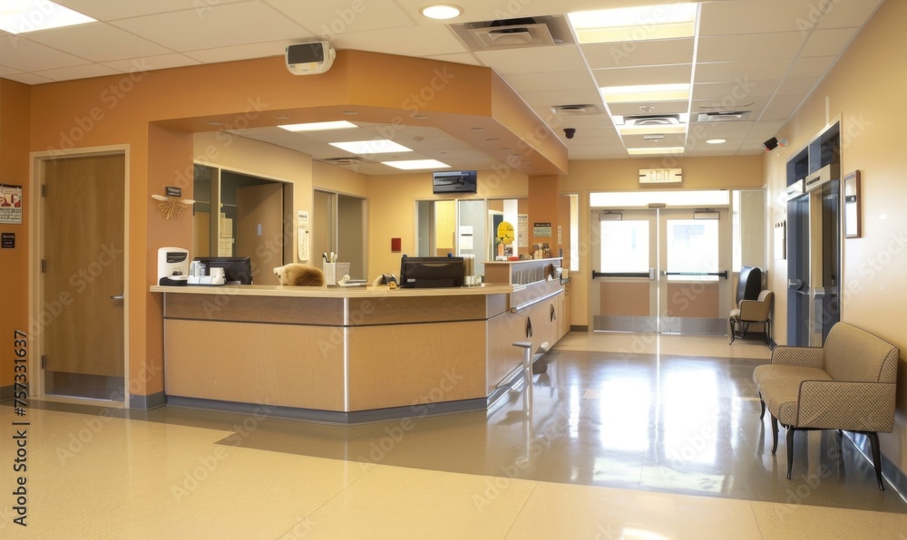 Atmosphere of a veterinary institution, where pets receive qualified care and attention Atmosphere of a veterinary institution, where pets receive qualified care and attention