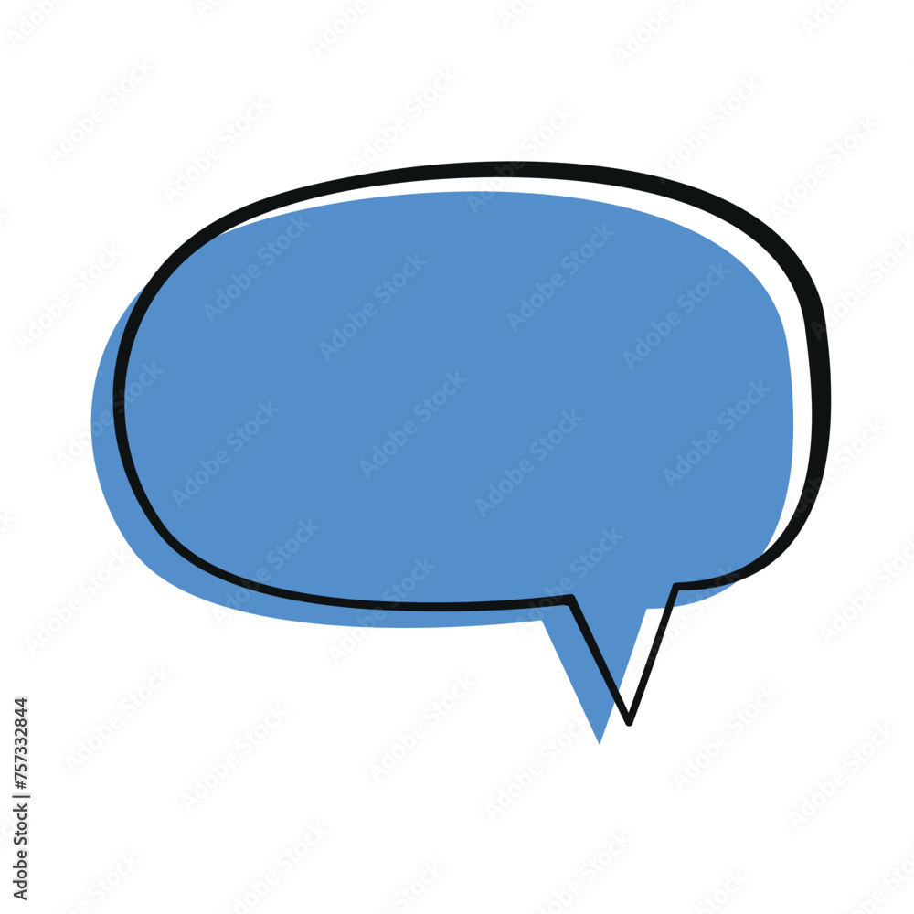 Blue Speech bubble or chat bubble doodle design Blue Speech bubble or chat bubble doodle design