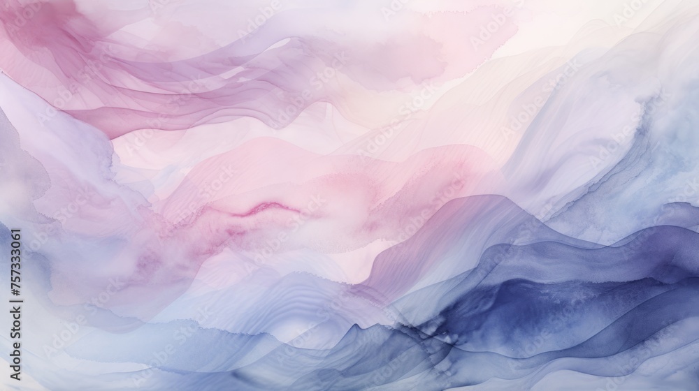 Obraz premium Soft pink and blue watercolor strokes with a hint of lavender