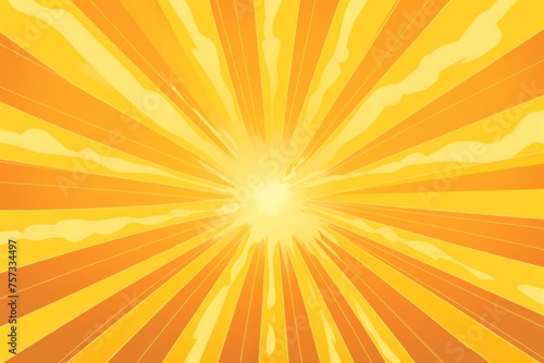 Serenity sunburst background with mellow yellow beams. Soft and peaceful.