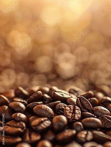 Close perspective on coffee beans