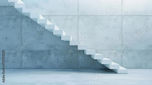 Minimalist Floating Staircase in a Modern Concrete Interior.