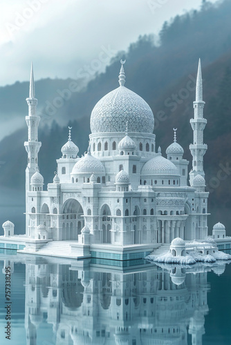 Beautiful mosque model © amirhamzaaa