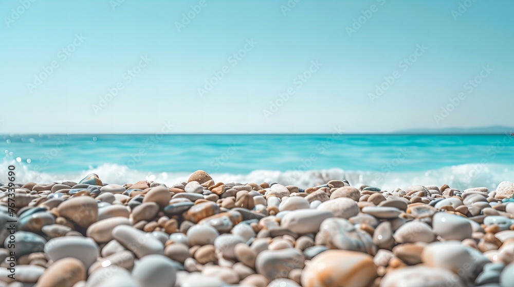 beach with stones and sea beach with stones and sea