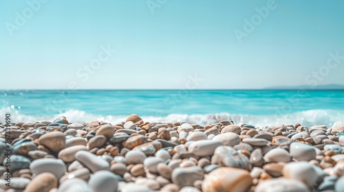 beach with stones and sea