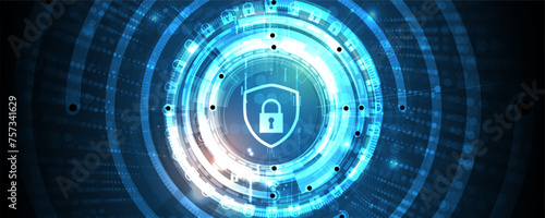 Cyber security and information or network protection. Future cyber technology web services for business and internet project