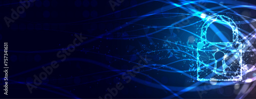 Cyber security and information or network protection. Future cyber technology web services for business and internet project