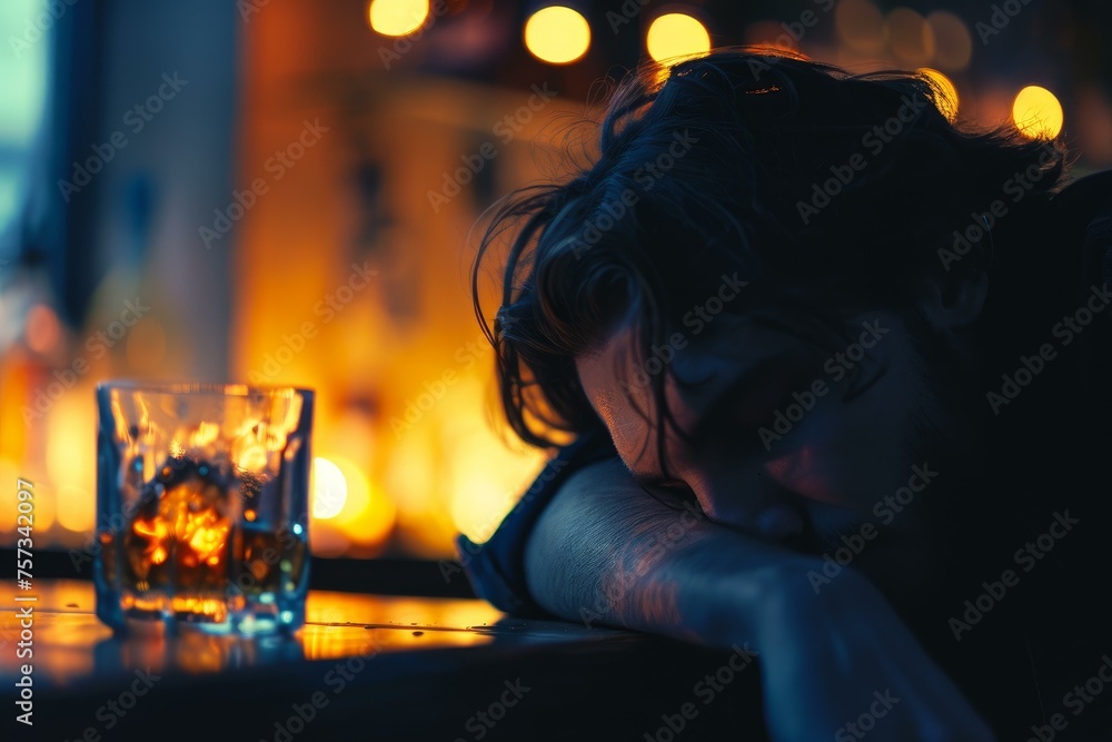 Alcoholic person sad. Adult drinker. Generate Ai Alcoholic person sad. Adult drinker. Generate Ai