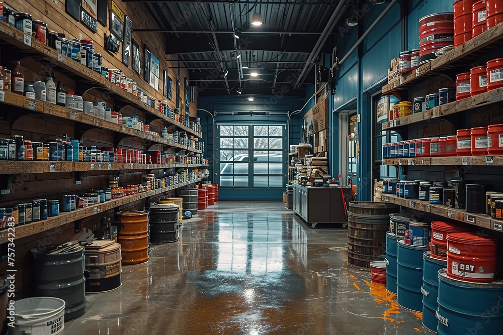 A hardware store with a wide selection of paint colors and brushes