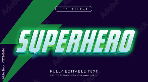 Superhero editable text effects in green color