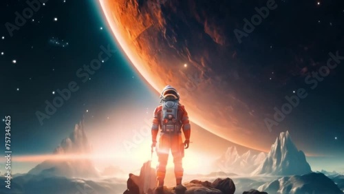 Wallpaper Mural space astronaut, astronaut resting on chair, astronaut on the moon, space background, astronaut wearing spacesuit, footage, 4k footage, videos, video clip, short video Torontodigital.ca
