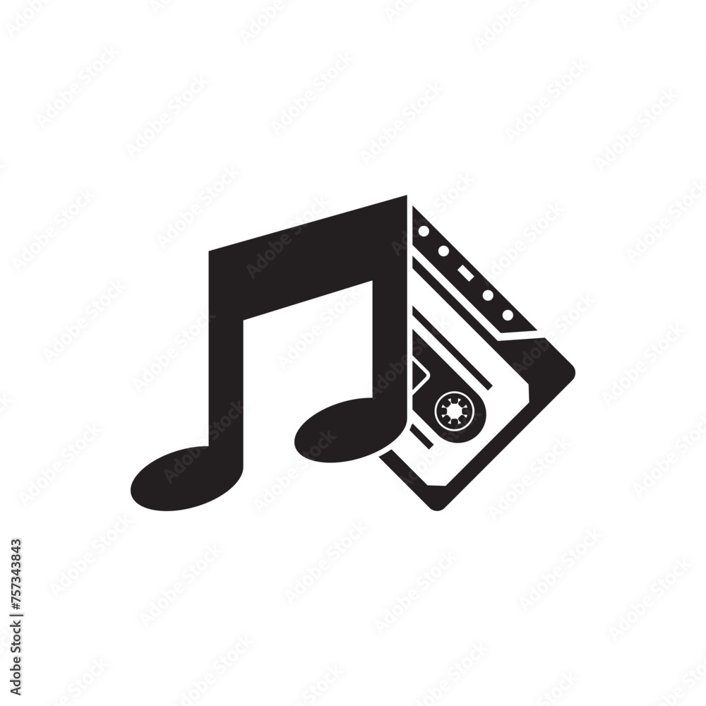 tape cassette icon logo vector design template tape cassette icon logo vector design template