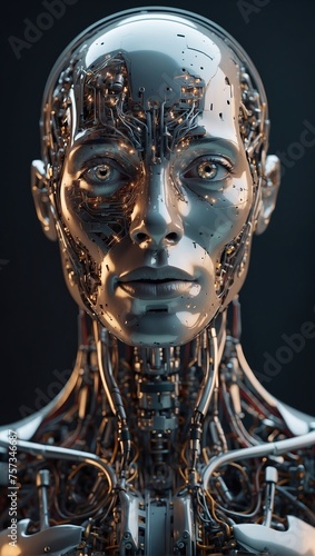 Robot  artificial intelligence in the form of a human robot. Generative AI. Artificial intelligence.