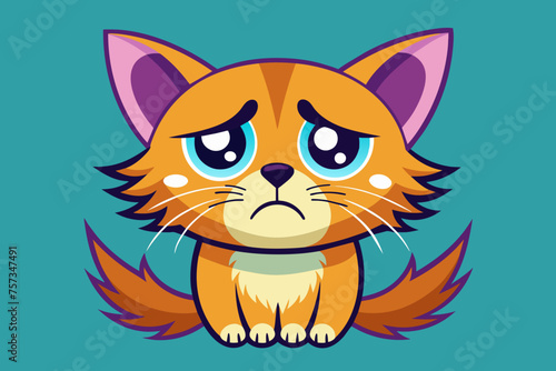 Sad cat vector illustration