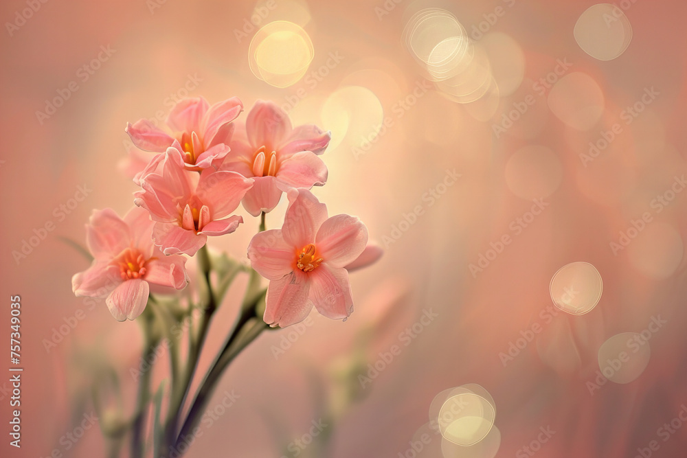 Elegant Pink Blossoms Bokeh Effect Floral Dreamy Background Banner