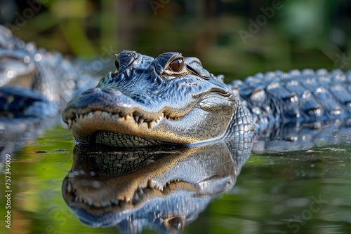 Alligator animal. Wildlife nature danger. Generate Ai
