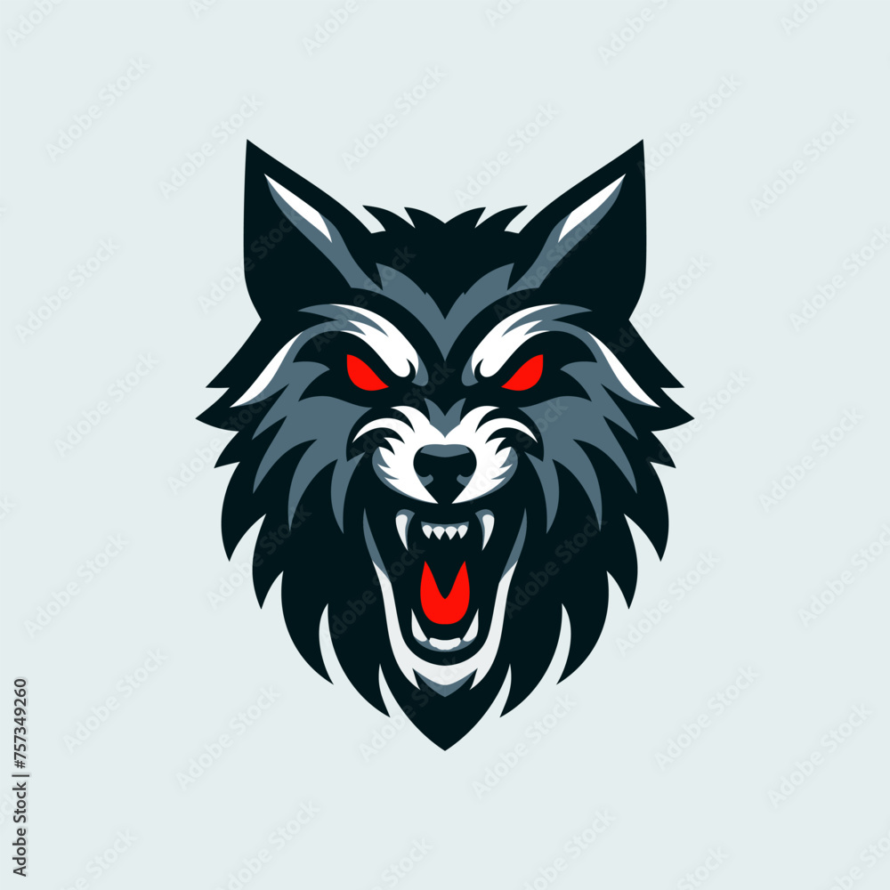 Roaring Wolf Head Vector Design Roaring Wolf Head Vector Design