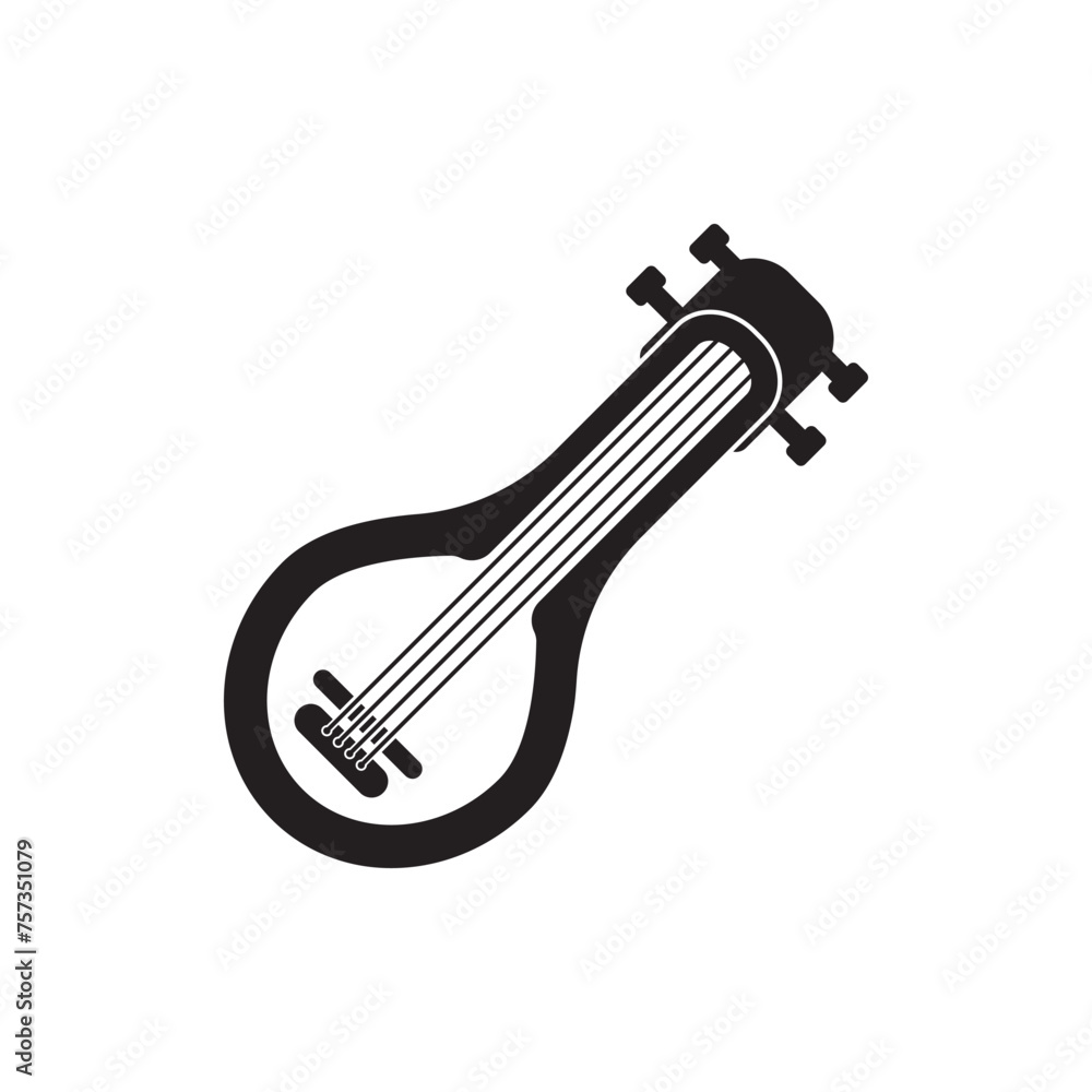 Obraz premium lyre icon vector illustration design template