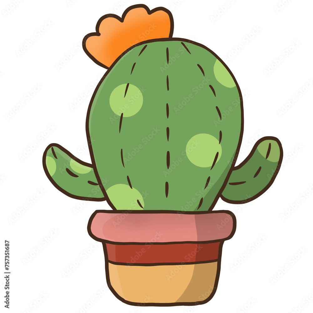 Cartoon cactus set, bright cacti flowers isolated on white background. Cartoon cactus set, bright cacti flowers isolated on white background.