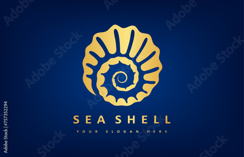 Seashell logo vector. Nature design.