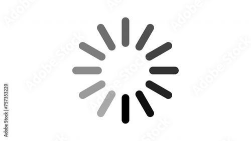 シンプルなローディング中のサークルアイコンのループアニメーション（白背景）