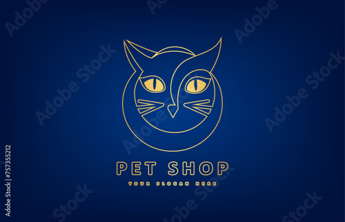 Cat logo vector animal design